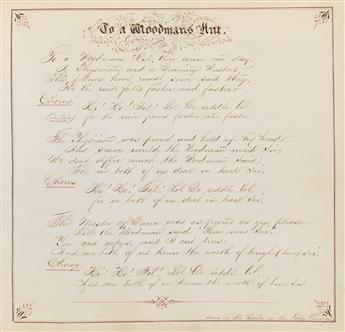 (MANUSCRIPTS and MANUSCRIPT REFERENCE / AMERICAN ART.) Album containing 66 pen-and-ink drawings illustrating 2 poems.